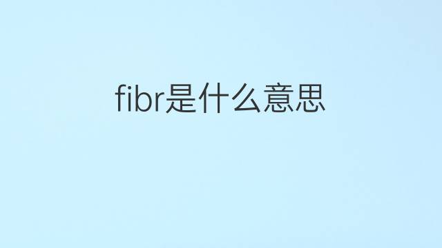 fibr是什么意思 fibr的翻译、读音、例句、中文解释