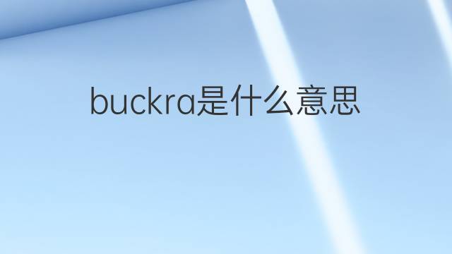 buckra是什么意思 buckra的中文翻译、读音、例句
