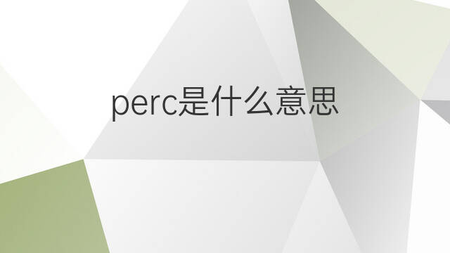 perc是什么意思 perc的翻译、读音、例句、中文解释