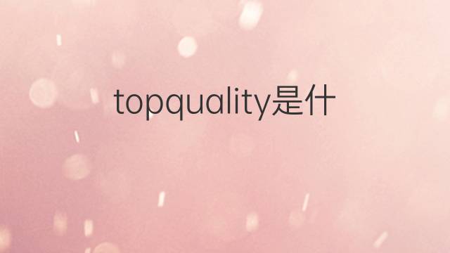 topquality是什么意思 topquality的中文翻译、读音、例句