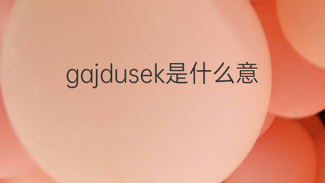 gajdusek是什么意思 gajdusek的中文翻译、读音、例句