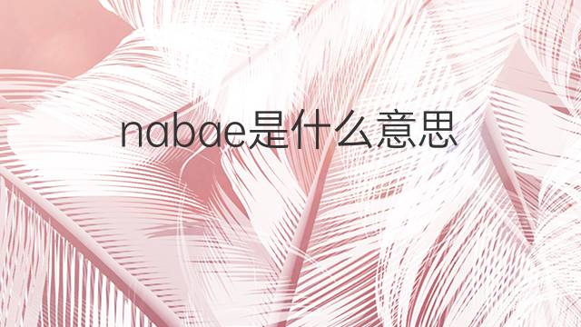 nabae是什么意思 nabae的中文翻译、读音、例句