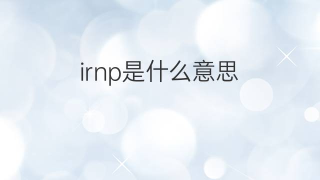 irnp是什么意思 irnp的翻译、读音、例句、中文解释