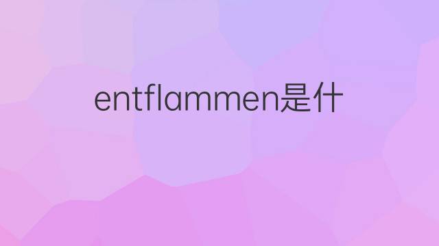 entflammen是什么意思 entflammen的中文翻译、读音、例句