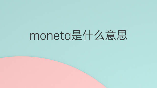 moneta是什么意思 moneta的中文翻译、读音、例句