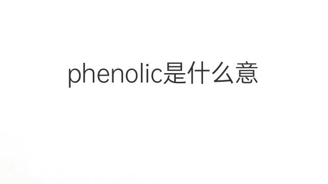 phenolic是什么意思 phenolic的翻译、读音、例句、中文解释