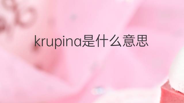 krupina是什么意思 krupina的中文翻译、读音、例句