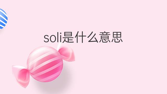 soli是什么意思 soli的中文翻译、读音、例句