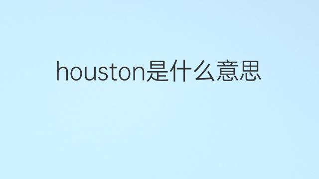 houston是什么意思 houston的中文翻译、读音、例句