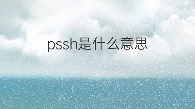 pssh是什么意思 pssh的中文翻译、读音、例句