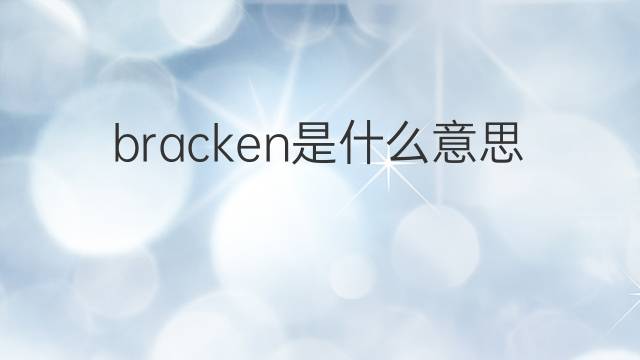 bracken是什么意思 bracken的中文翻译、读音、例句