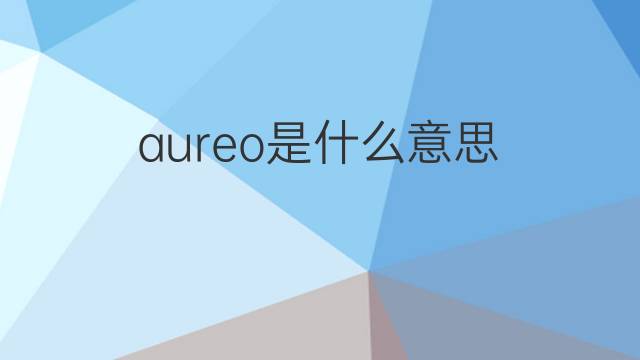 aureo是什么意思 aureo的中文翻译、读音、例句