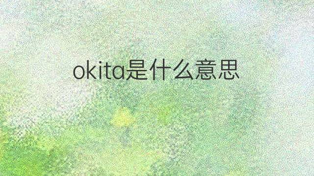 okita是什么意思 okita的中文翻译、读音、例句