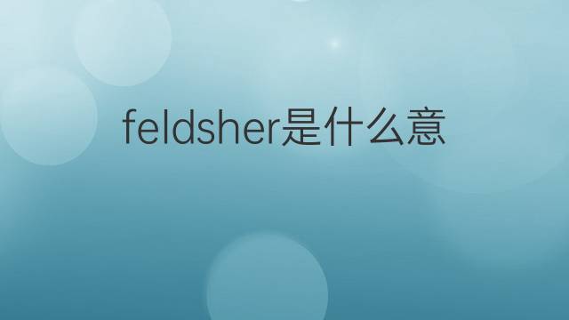 feldsher是什么意思 feldsher的中文翻译、读音、例句