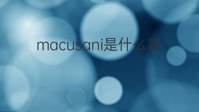 macusani是什么意思 macusani的中文翻译、读音、例句