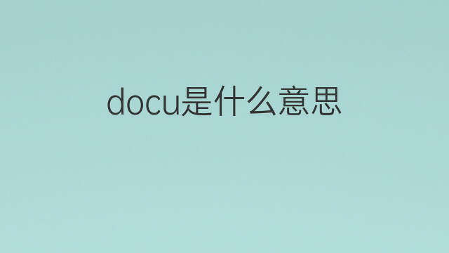 docu是什么意思 docu的中文翻译、读音、例句