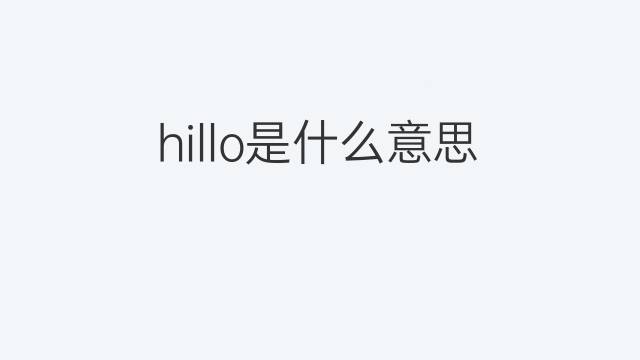 hillo是什么意思 hillo的中文翻译、读音、例句