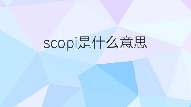 scopi是什么意思 scopi的中文翻译、读音、例句