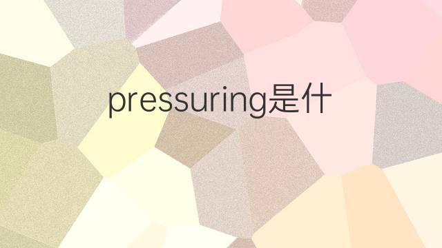pressuring是什么意思 pressuring的中文翻译、读音、例句