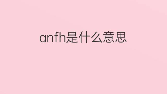 anfh是什么意思 anfh的中文翻译、读音、例句