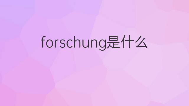 forschung是什么意思 forschung的中文翻译、读音、例句