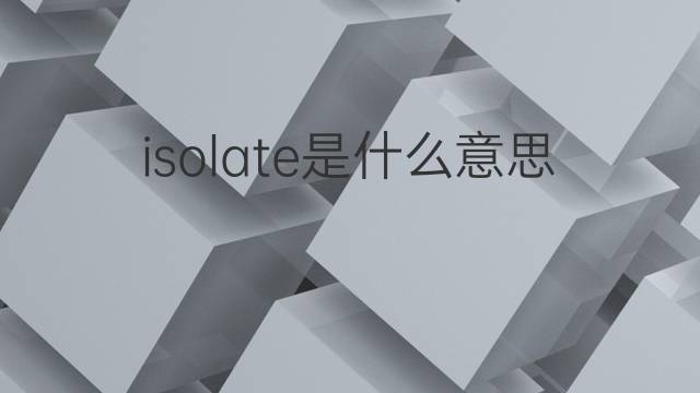 isolate是什么意思 isolate的中文翻译、读音、例句