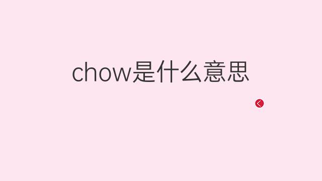 chow是什么意思 chow的中文翻译、读音、例句