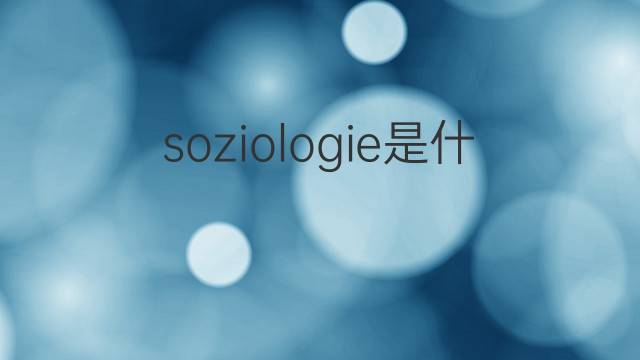 soziologie是什么意思 soziologie的翻译、读音、例句、中文解释