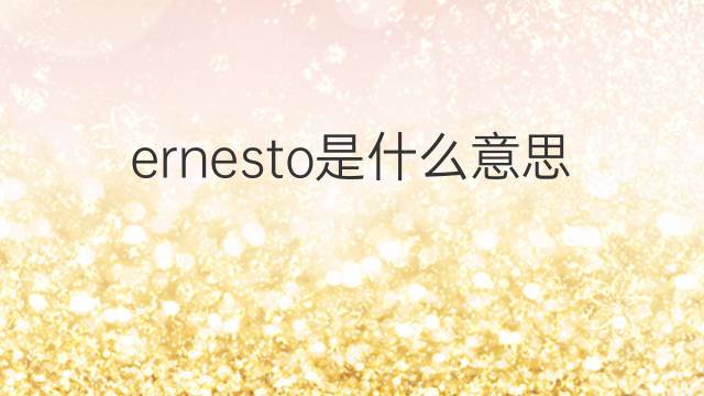 ernesto是什么意思 ernesto的翻译、读音、例句、中文解释