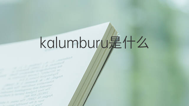 kalumburu是什么意思 kalumburu的中文翻译、读音、例句