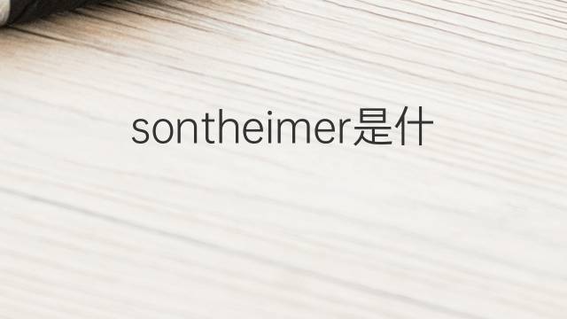 sontheimer是什么意思 sontheimer的中文翻译、读音、例句