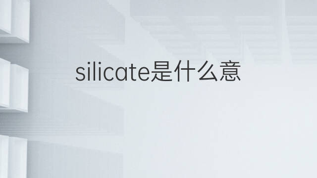 silicate是什么意思 silicate的中文翻译、读音、例句