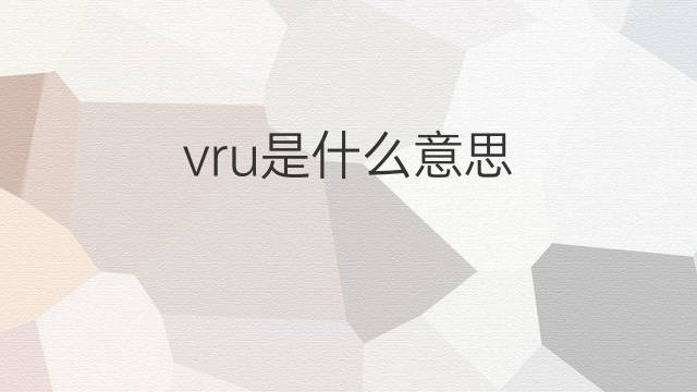 vru是什么意思 vru的中文翻译、读音、例句