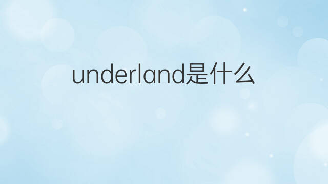 underland是什么意思 underland的中文翻译、读音、例句