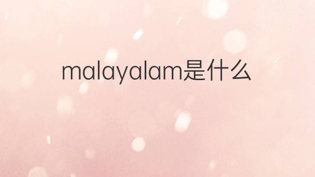 malayalam是什么意思 malayalam的中文翻译、读音、例句