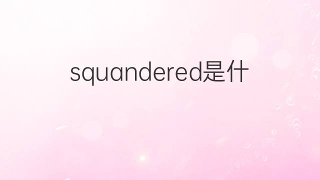 squandered是什么意思 squandered的中文翻译、读音、例句