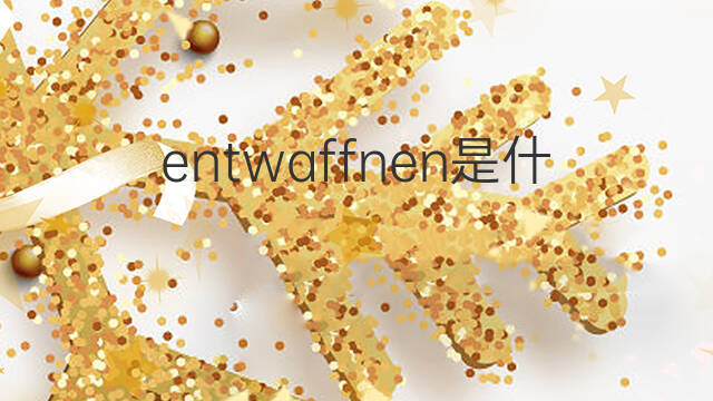 entwaffnen是什么意思 entwaffnen的中文翻译、读音、例句
