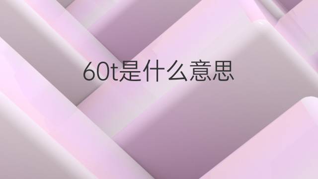 60t是什么意思 60t的翻译、读音、例句、中文解释