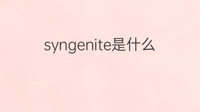 syngenite是什么意思 syngenite的中文翻译、读音、例句