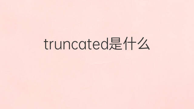 truncated是什么意思 truncated的中文翻译、读音、例句