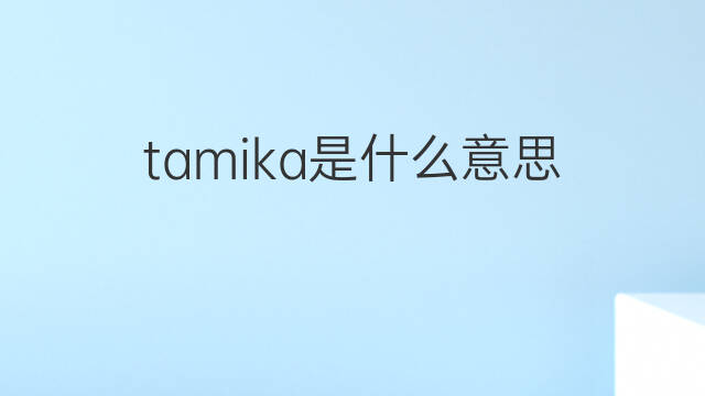 tamika是什么意思 tamika的中文翻译、读音、例句
