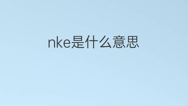 nke是什么意思 nke的中文翻译、读音、例句