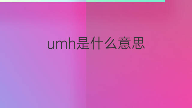 umh是什么意思 umh的中文翻译、读音、例句