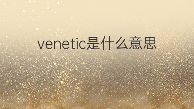 venetic是什么意思 venetic的翻译、读音、例句、中文解释
