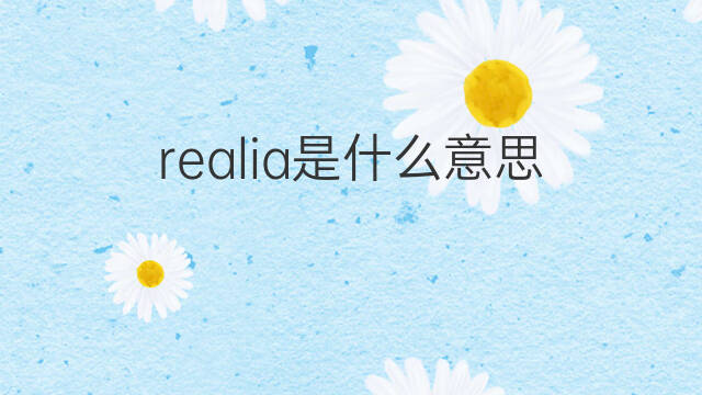 realia是什么意思 realia的翻译、读音、例句、中文解释
