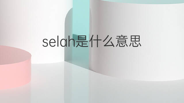 selah是什么意思 selah的中文翻译、读音、例句
