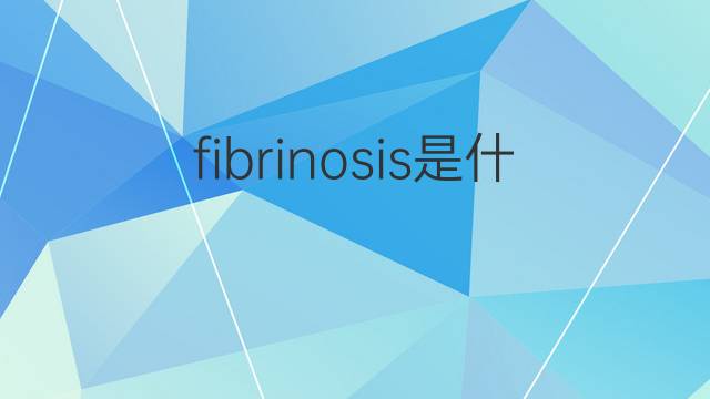 fibrinosis是什么意思 fibrinosis的中文翻译、读音、例句