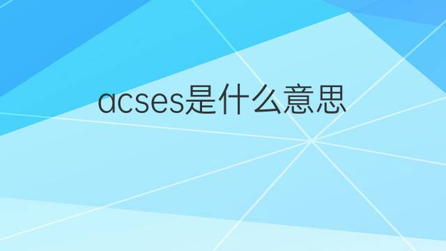 acses是什么意思 acses的中文翻译、读音、例句