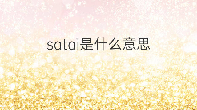 satai是什么意思 satai的翻译、读音、例句、中文解释