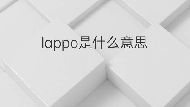 lappo是什么意思 lappo的中文翻译、读音、例句